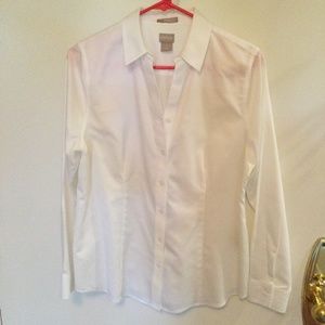 White "no iron" blouse